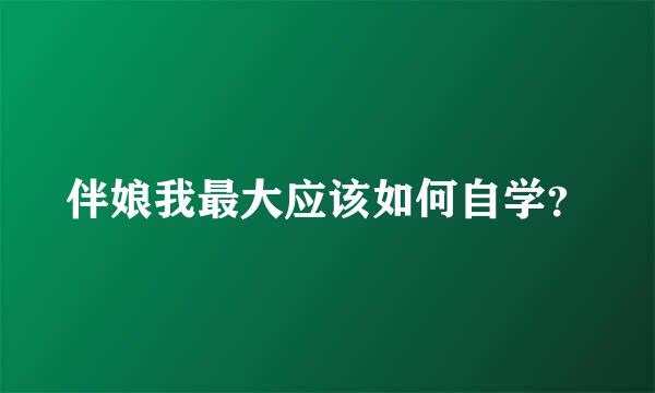 伴娘我最大应该如何自学？