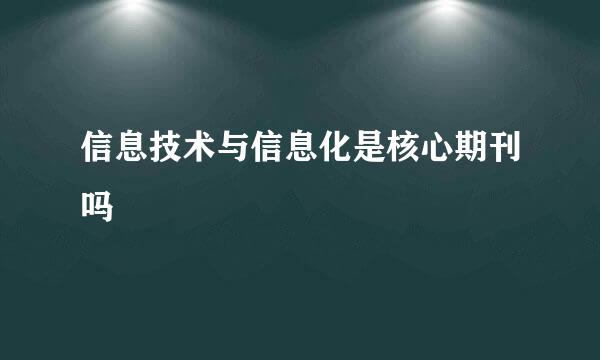 信息技术与信息化是核心期刊吗