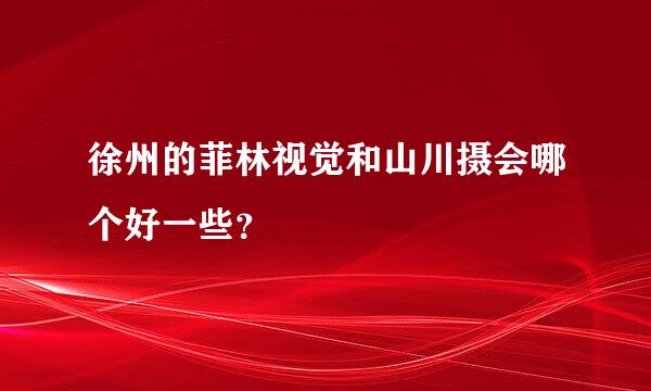 徐州的菲林视觉和山川摄会哪个好一些？