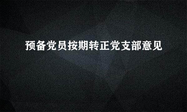 预备党员按期转正党支部意见