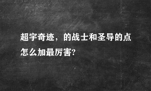 超宇奇迹，的战士和圣导的点怎么加最厉害?