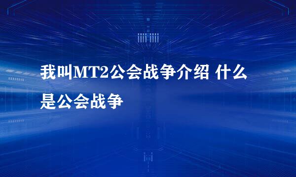 我叫MT2公会战争介绍 什么是公会战争