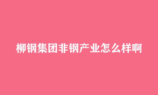 柳钢集团非钢产业怎么样啊