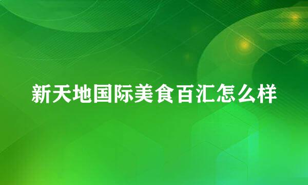 新天地国际美食百汇怎么样