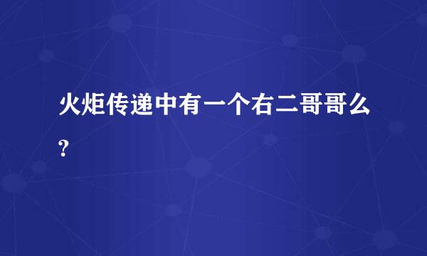 火炬传递中有一个右二哥哥么？