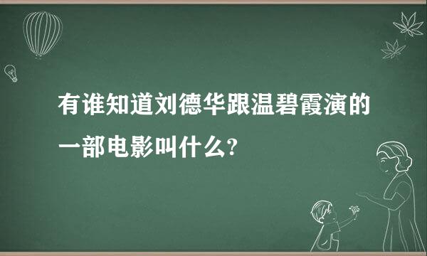 有谁知道刘德华跟温碧霞演的一部电影叫什么?