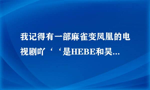 我记得有一部麻雀变凤凰的电视剧吖‘‘是HEBE和吴建豪主演的