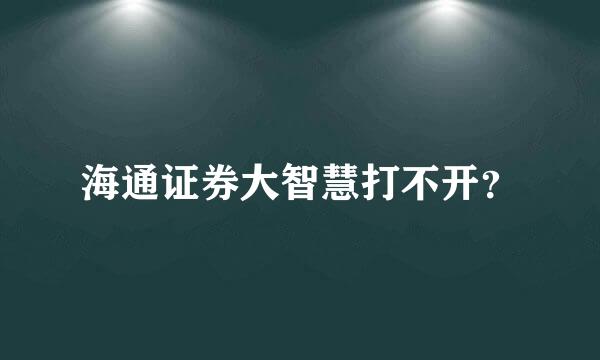 海通证券大智慧打不开？