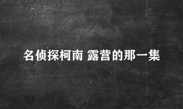 名侦探柯南 露营的那一集