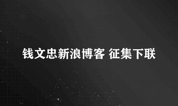 钱文忠新浪博客 征集下联