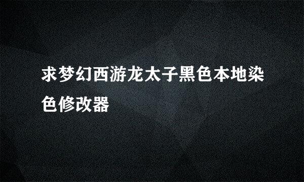 求梦幻西游龙太子黑色本地染色修改器