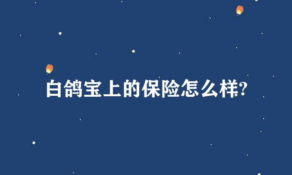 白鸽宝上的保险怎么样?