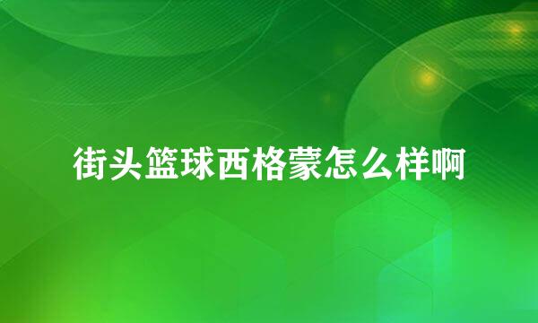 街头篮球西格蒙怎么样啊