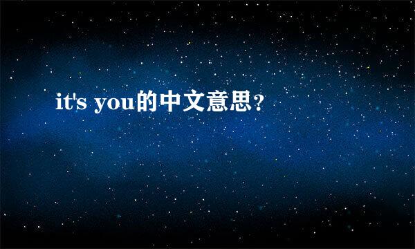 it's you的中文意思？