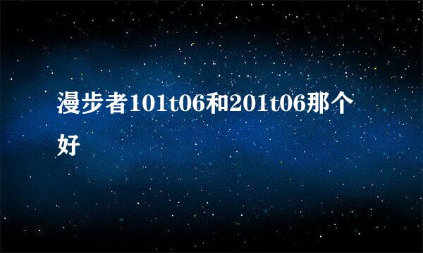 漫步者101t06和201t06那个好