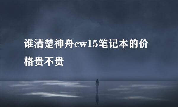 谁清楚神舟cw15笔记本的价格贵不贵