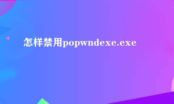 怎样禁用popwndexe.exe