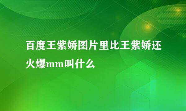 百度王紫娇图片里比王紫娇还火爆mm叫什么