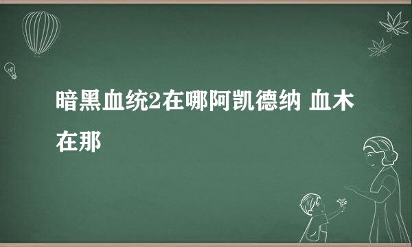 暗黑血统2在哪阿凯德纳 血木在那