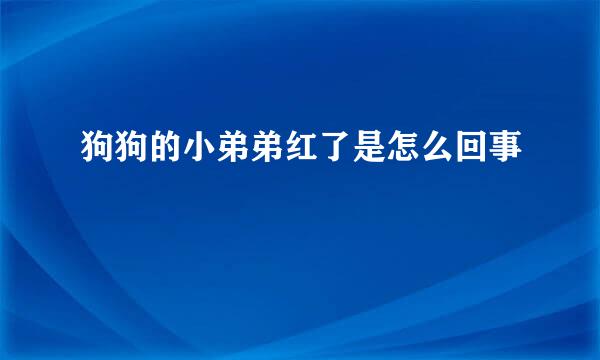 狗狗的小弟弟红了是怎么回事