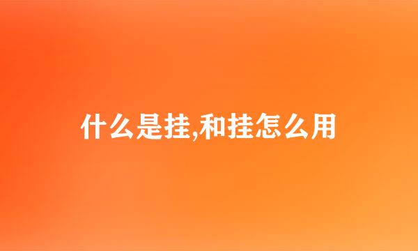 什么是挂,和挂怎么用