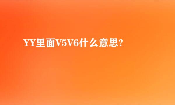 YY里面V5V6什么意思?