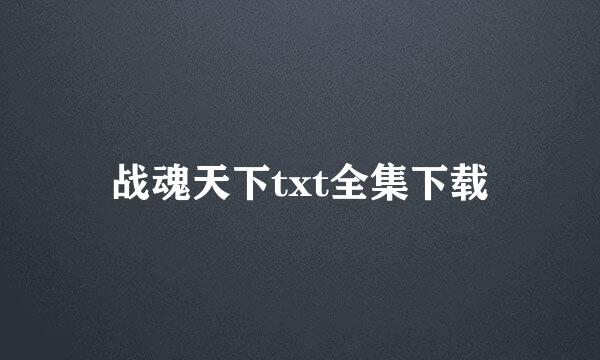 战魂天下txt全集下载