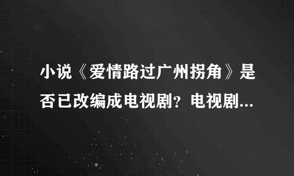 小说《爱情路过广州拐角》是否已改编成电视剧？电视剧叫什么？