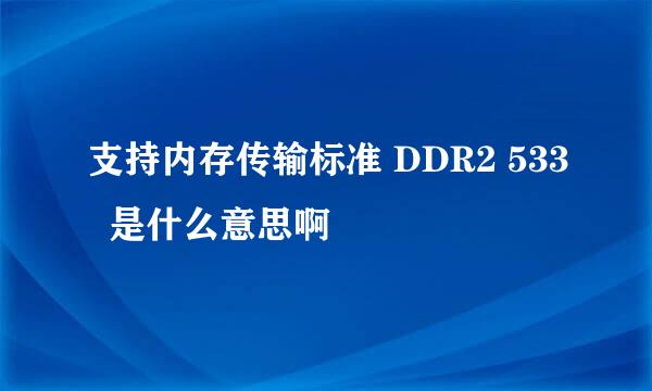 支持内存传输标准 DDR2 533  是什么意思啊