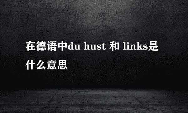 在德语中du hust 和 links是什么意思