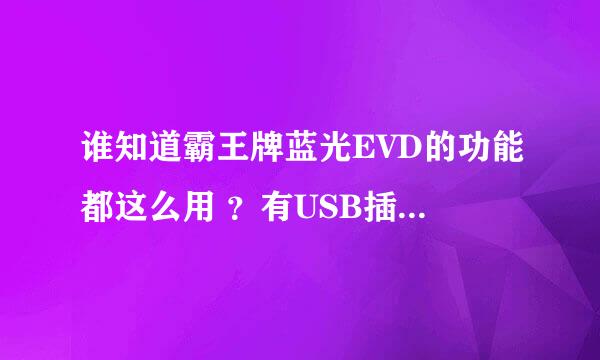 谁知道霸王牌蓝光EVD的功能都这么用 ？有USB插头 ，能不能下载些电影看？