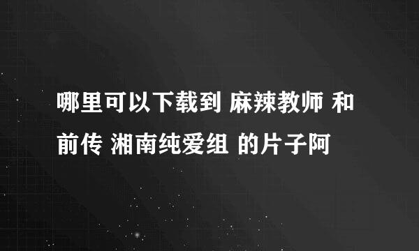 哪里可以下载到 麻辣教师 和前传 湘南纯爱组 的片子阿