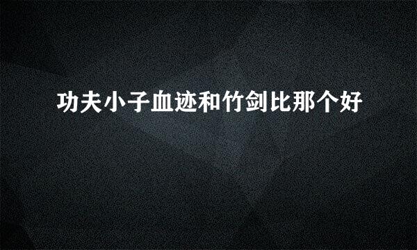 功夫小子血迹和竹剑比那个好