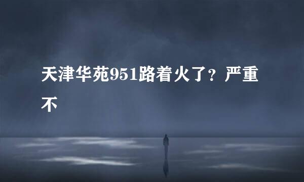 天津华苑951路着火了？严重不