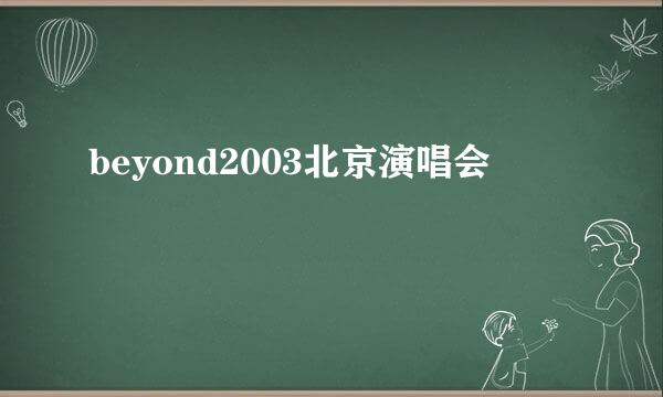 beyond2003北京演唱会