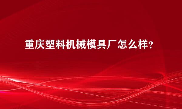 重庆塑料机械模具厂怎么样？