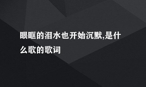 眼眶的泪水也开始沉默,是什么歌的歌词