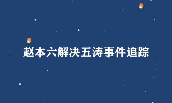 赵本六解决五涛事件追踪