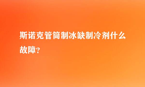 斯诺克管筒制冰缺制冷剂什么故障？