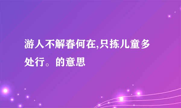 游人不解春何在,只拣儿童多处行。的意思