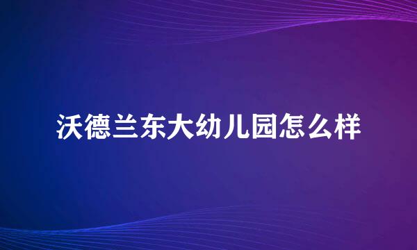 沃德兰东大幼儿园怎么样