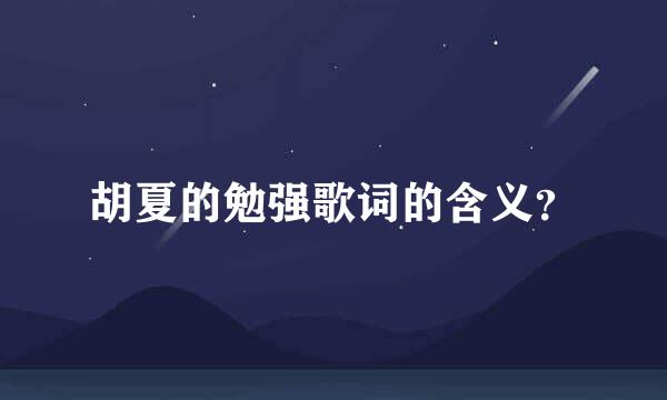 胡夏的勉强歌词的含义？