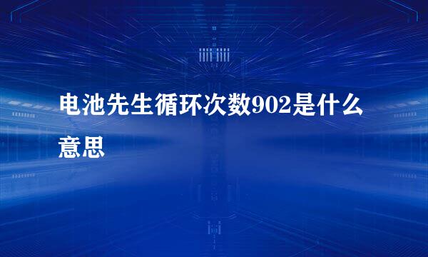 电池先生循环次数902是什么意思