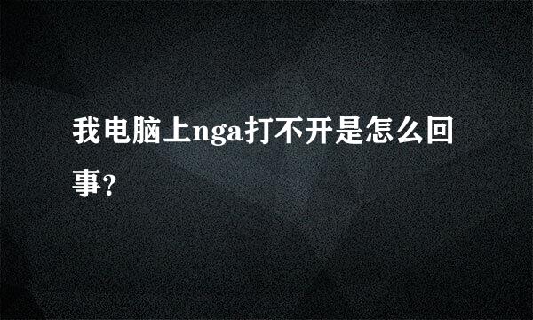 我电脑上nga打不开是怎么回事？