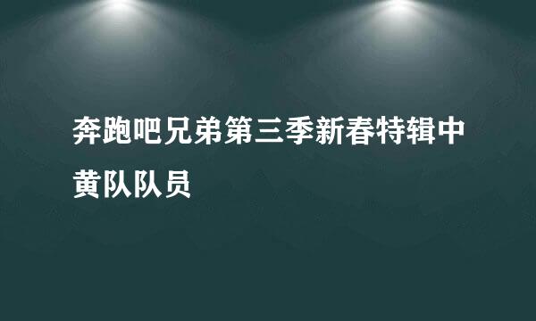 奔跑吧兄弟第三季新春特辑中黄队队员