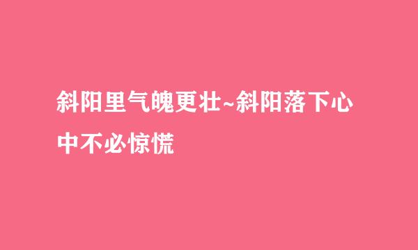 斜阳里气魄更壮~斜阳落下心中不必惊慌