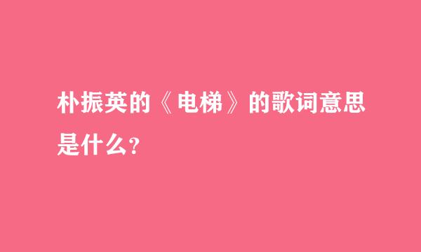 朴振英的《电梯》的歌词意思是什么？