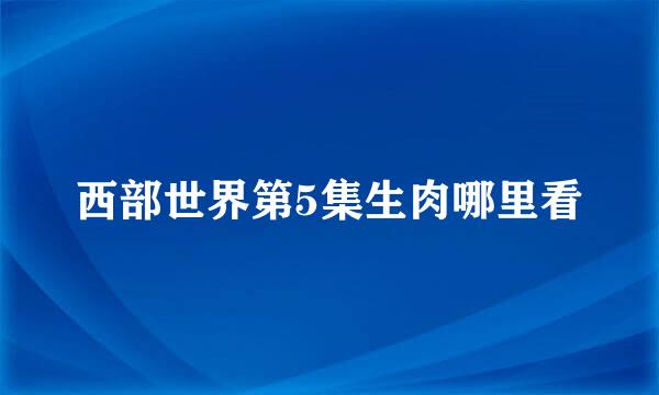 西部世界第5集生肉哪里看