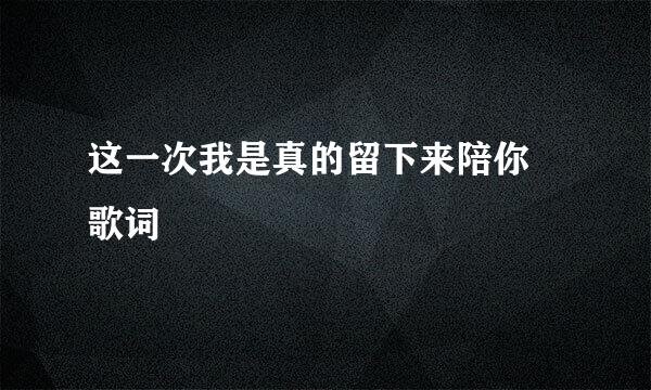 这一次我是真的留下来陪你 歌词