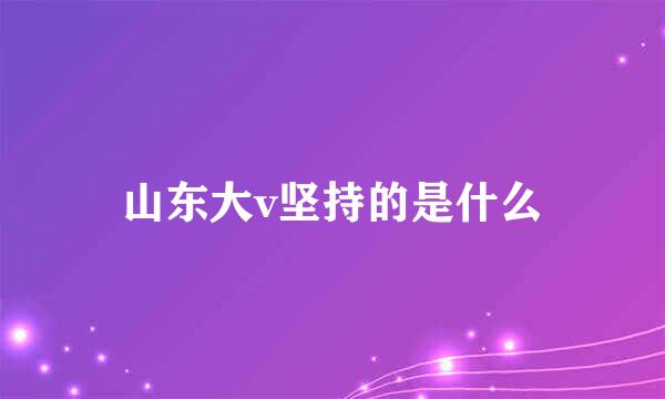 山东大v坚持的是什么